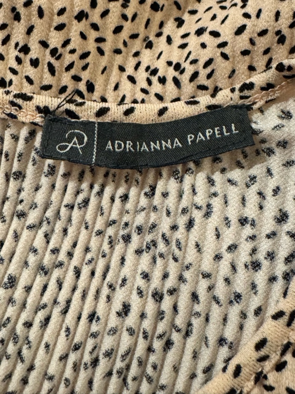 Adrianna Papell Peach Printed Long Sleeve Blouse - Picture 7 of 9